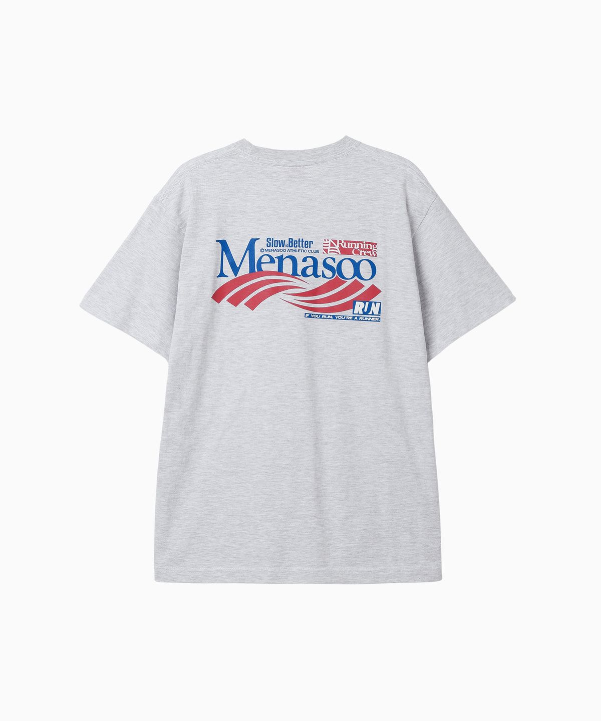 미나수(MENASOO) Twist Track T Shirt_White Melange
