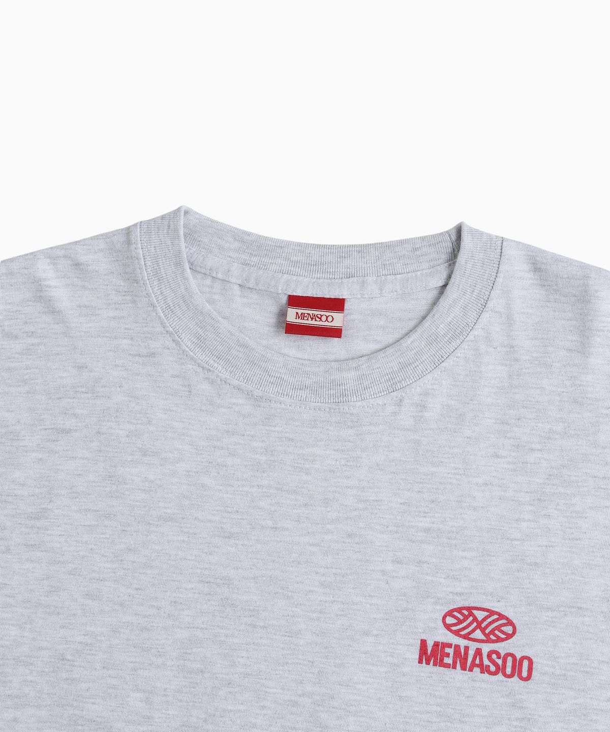 미나수(MENASOO) Twist Track T Shirt_White Melange