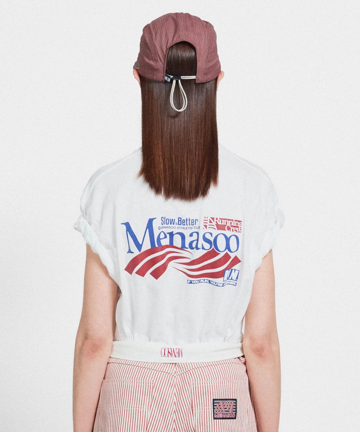 미나수(MENASOO) Twist Track T Shirt_White