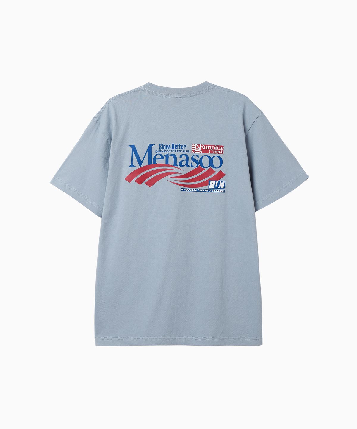 미나수(MENASOO) Twist Track T Shirt_Skyblue