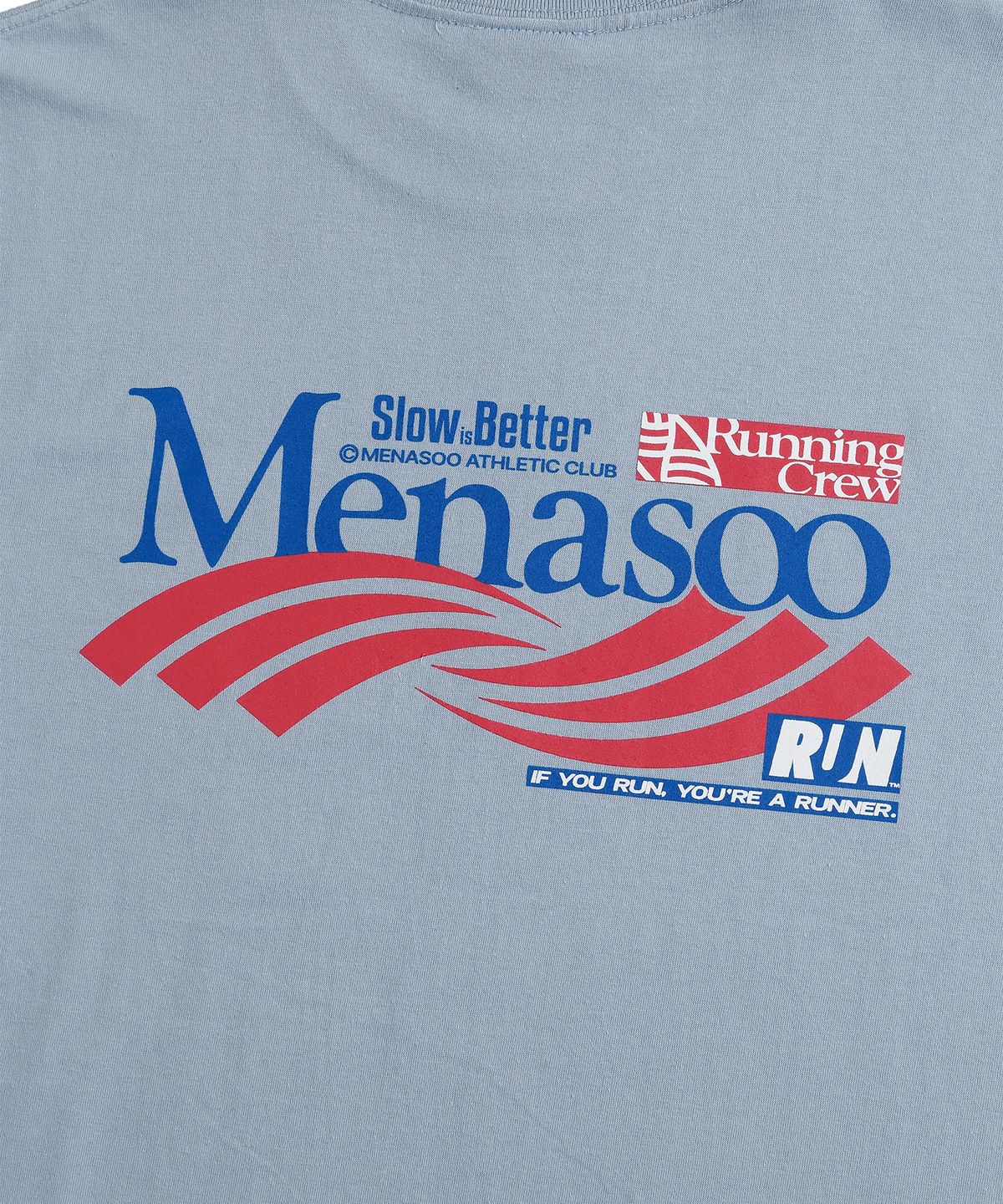 미나수(MENASOO) Twist Track T Shirt_Skyblue