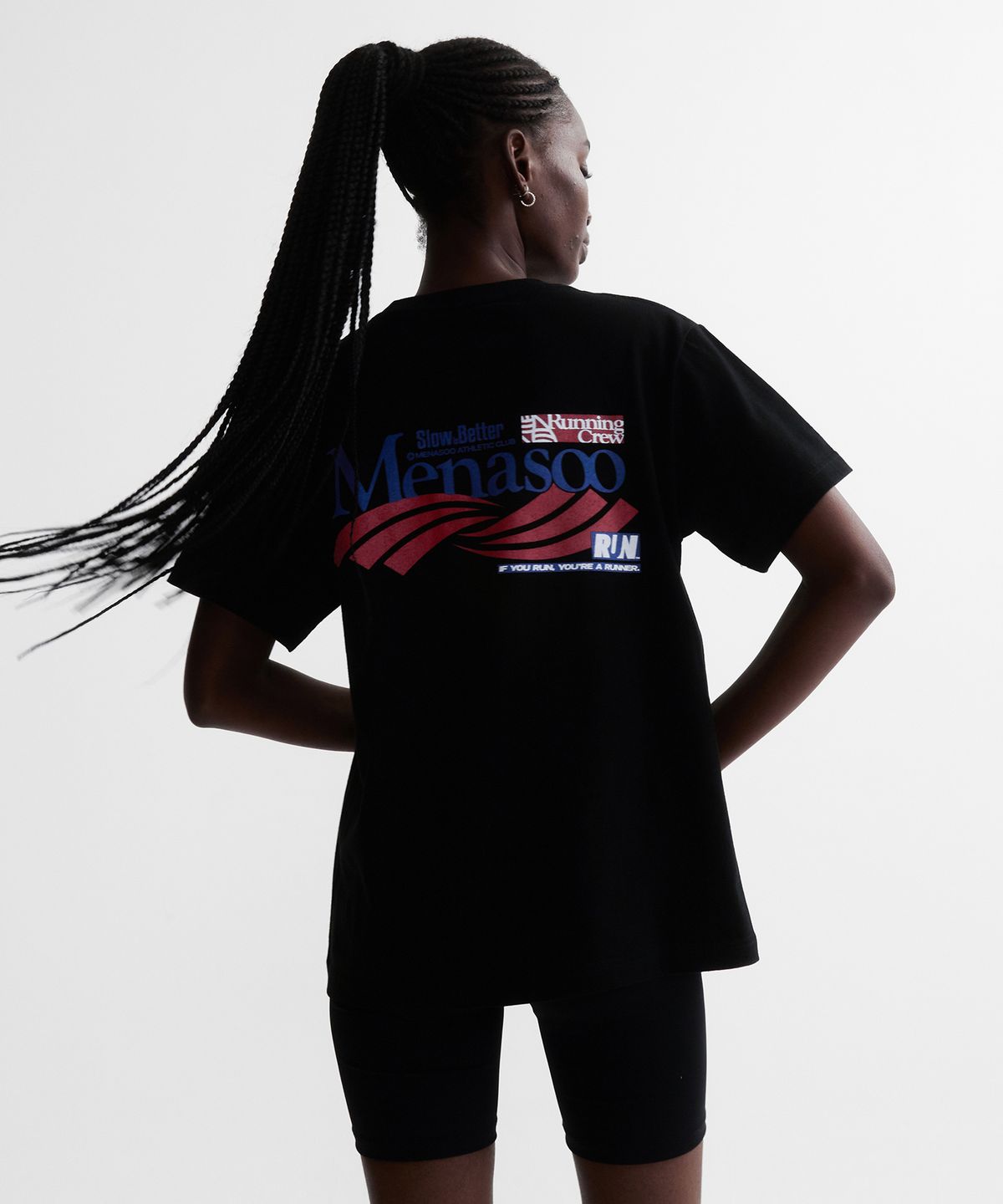 미나수(MENASOO) Twist Track T Shirt_Black