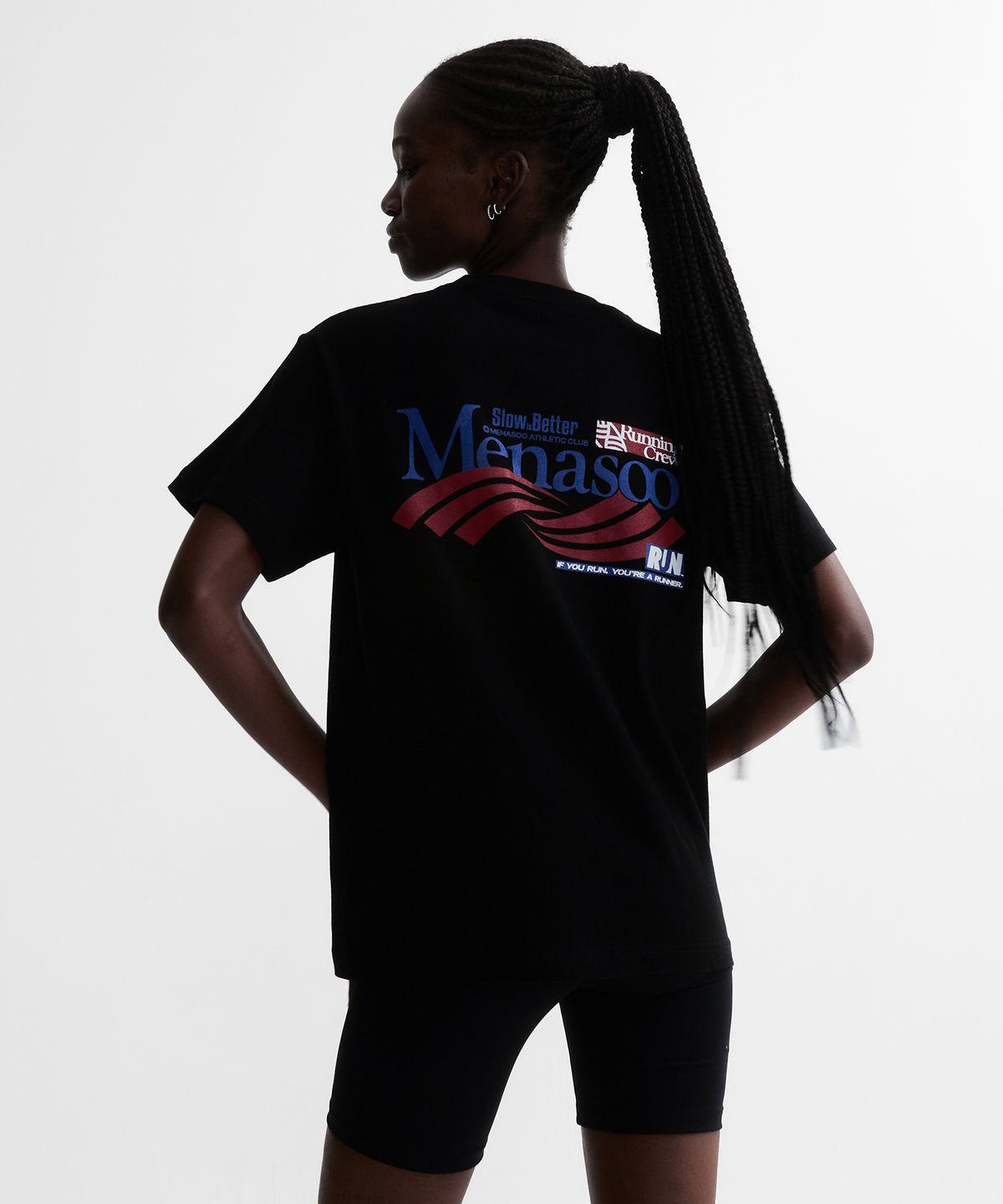 미나수(MENASOO) Twist Track T Shirt_Black