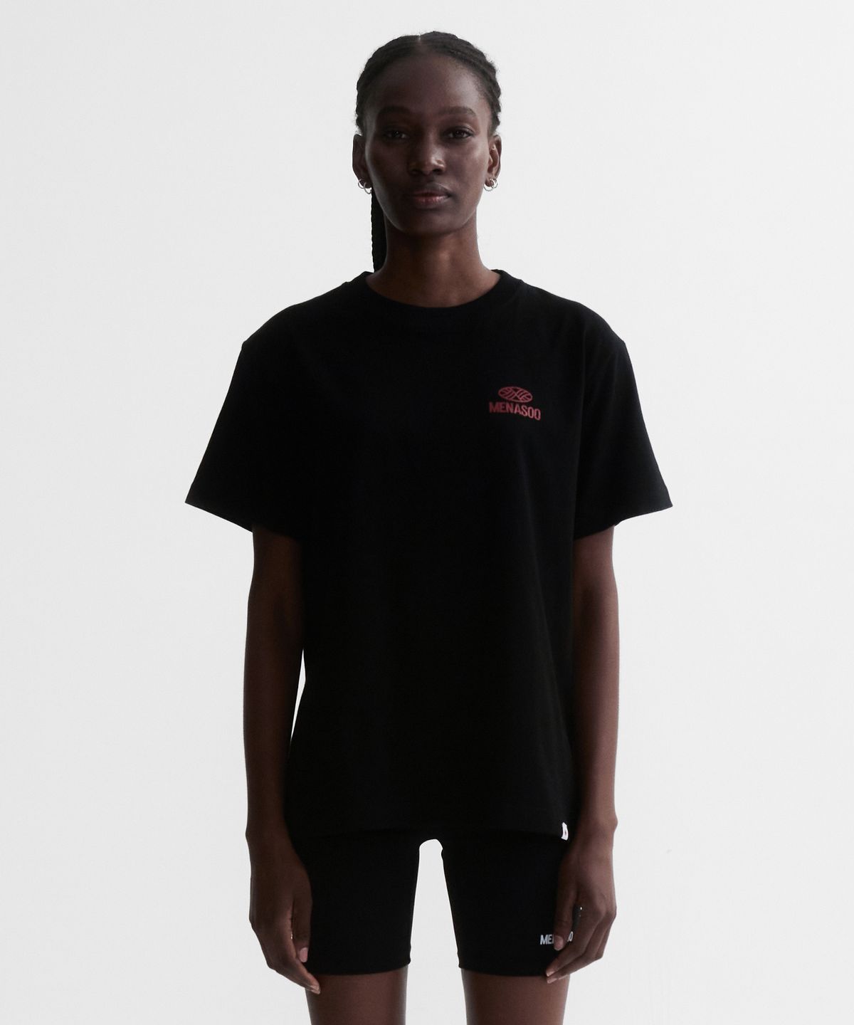 미나수(MENASOO) Twist Track T Shirt_Black