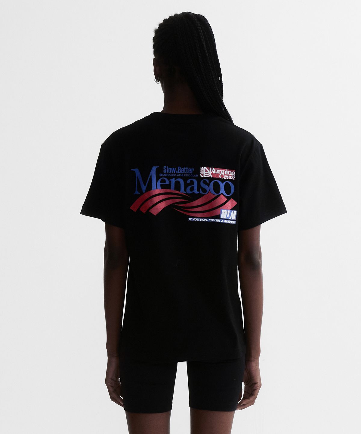 미나수(MENASOO) Twist Track T Shirt_Black