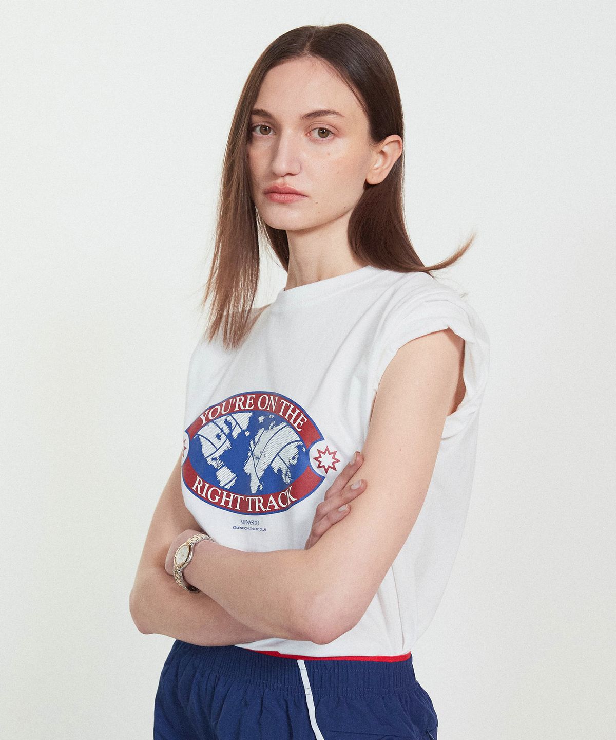 미나수(MENASOO) Right Track T Shirt_White