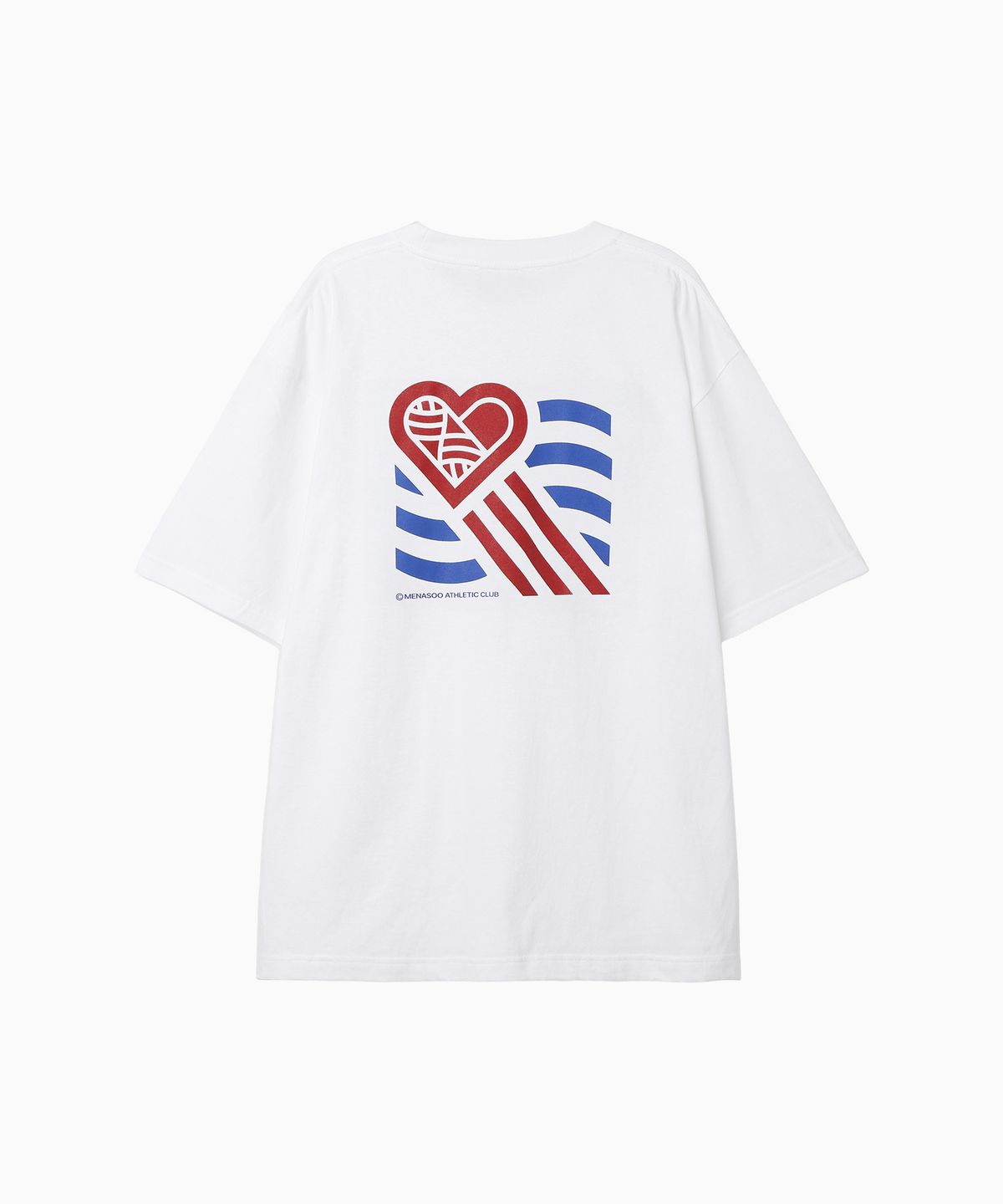 미나수(MENASOO) Wave Hearttrack Graphic T Shirt_White