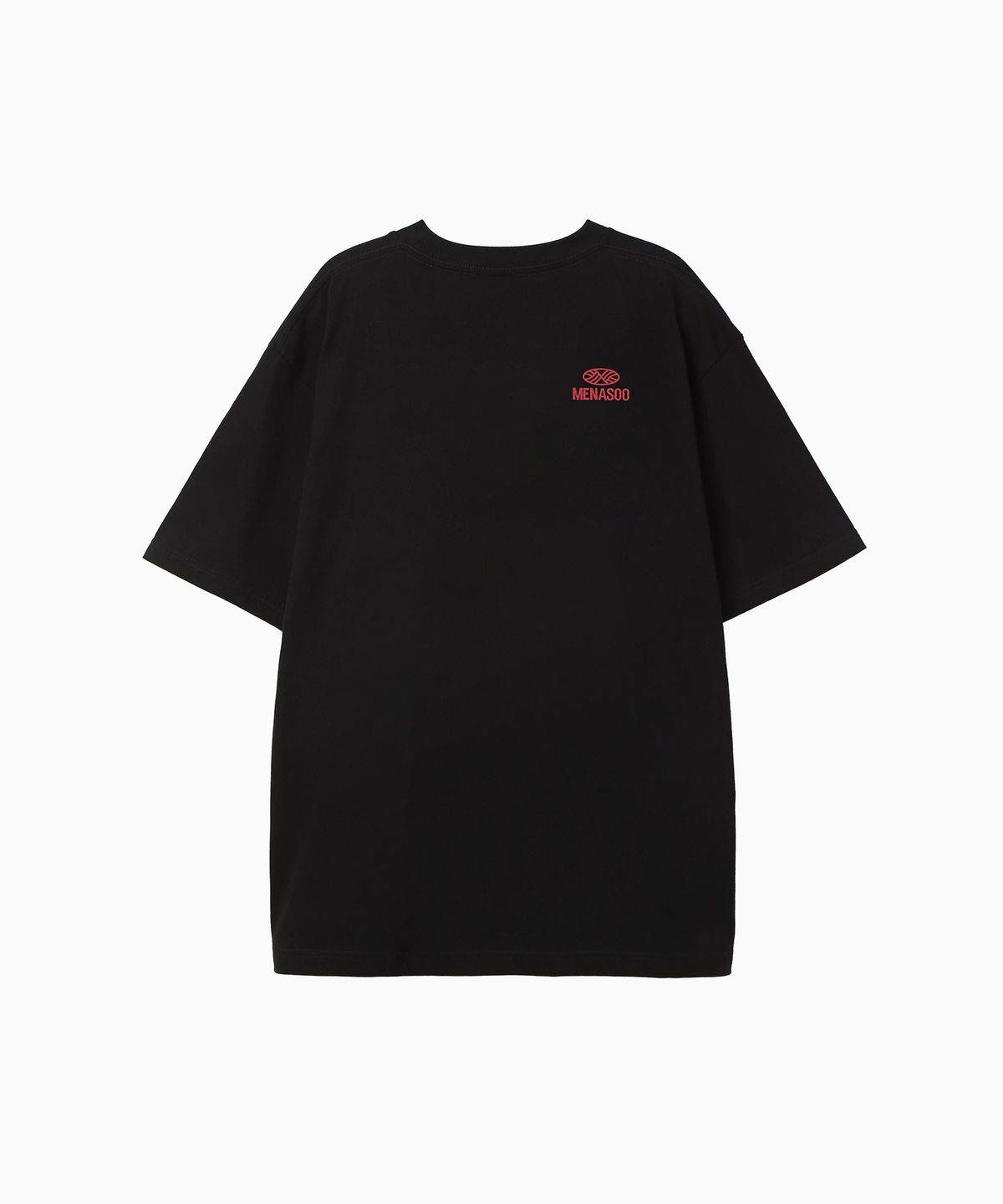 미나수(MENASOO) New Big Hearttrack Graphic T Shirt_Black