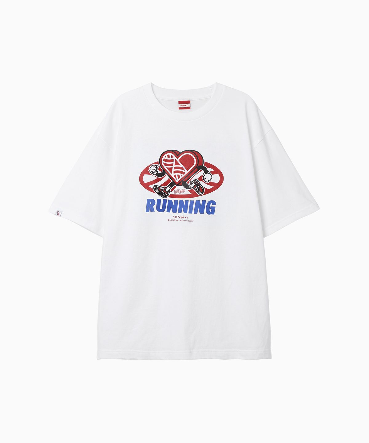 미나수(MENASOO) New Big Hearttrack Graphic T Shirt_White