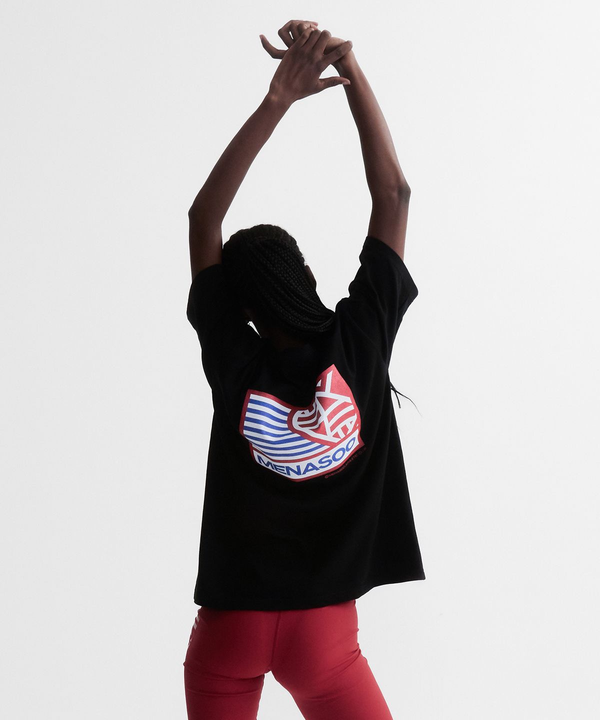 미나수(MENASOO) Mns Hearttrack Graphic T Shirt_Black