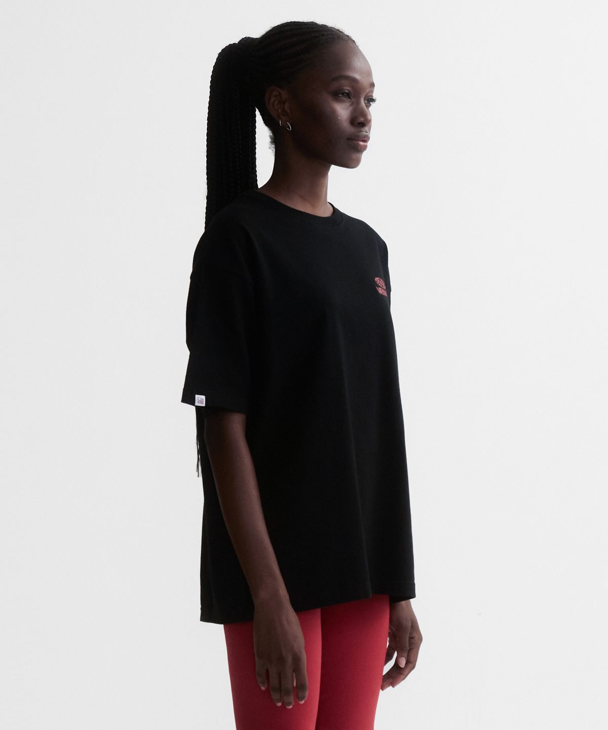 미나수(MENASOO) Mns Hearttrack Graphic T Shirt_Black