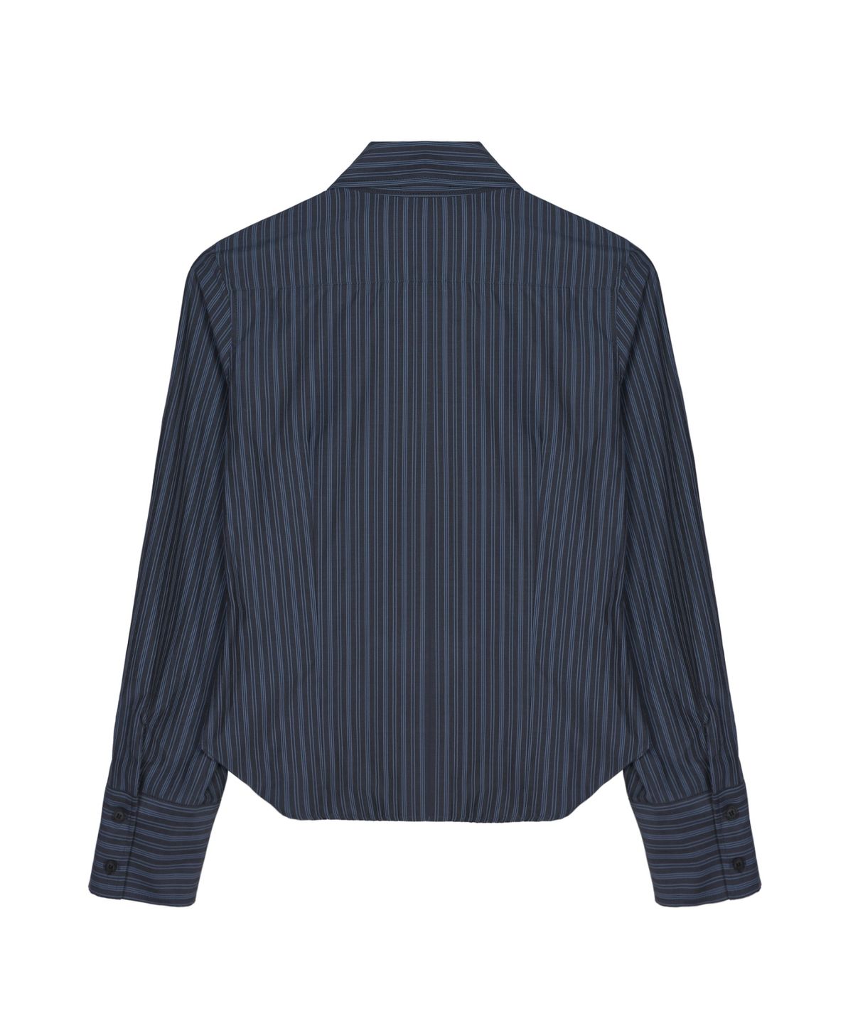 닉앤니콜(NICK&NICOLE) MINIMAL STRIPE LOGO SLIM SHIRT_CHARCOAL