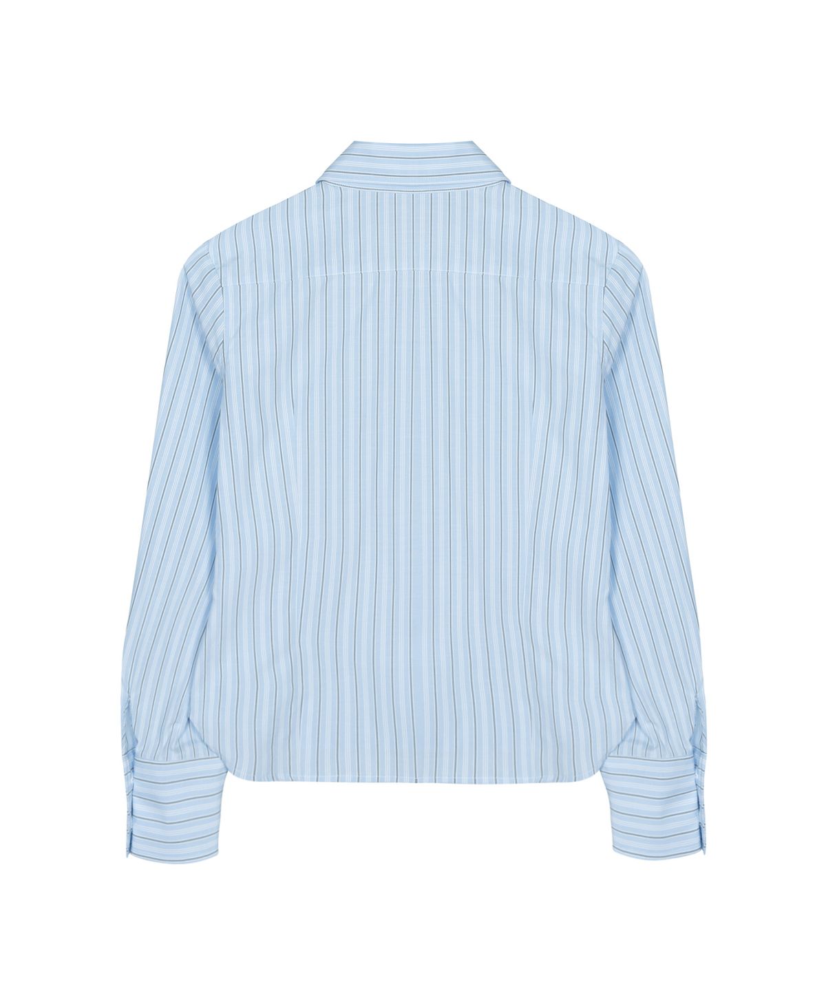 닉앤니콜(NICK&NICOLE) MINIMAL STRIPE LOGO SLIM SHIRT_SORA
