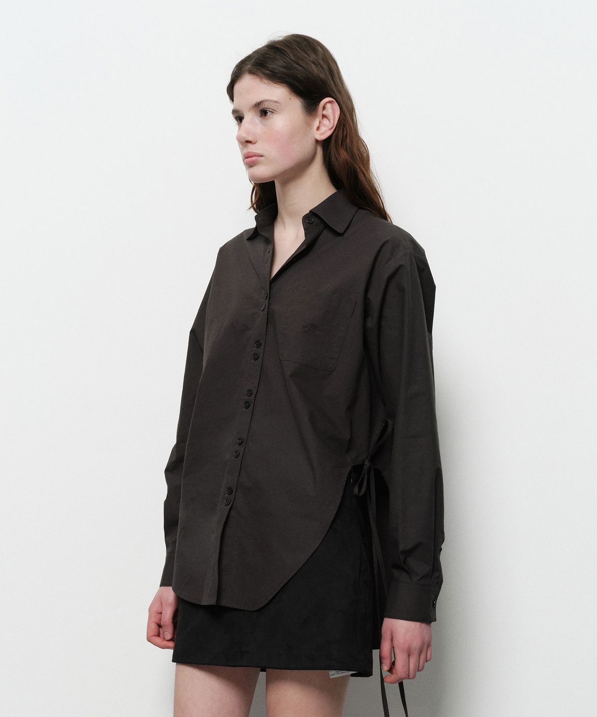 다이애그널(DIAGONAL) CURVED STRING SHIRTS (grey)
