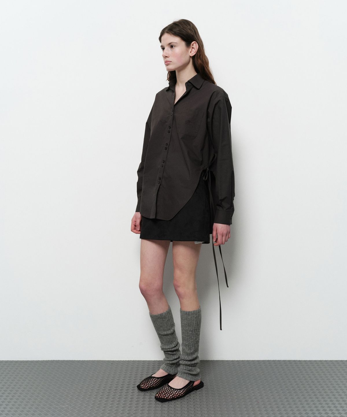 다이애그널(DIAGONAL) CURVED STRING SHIRTS (grey)