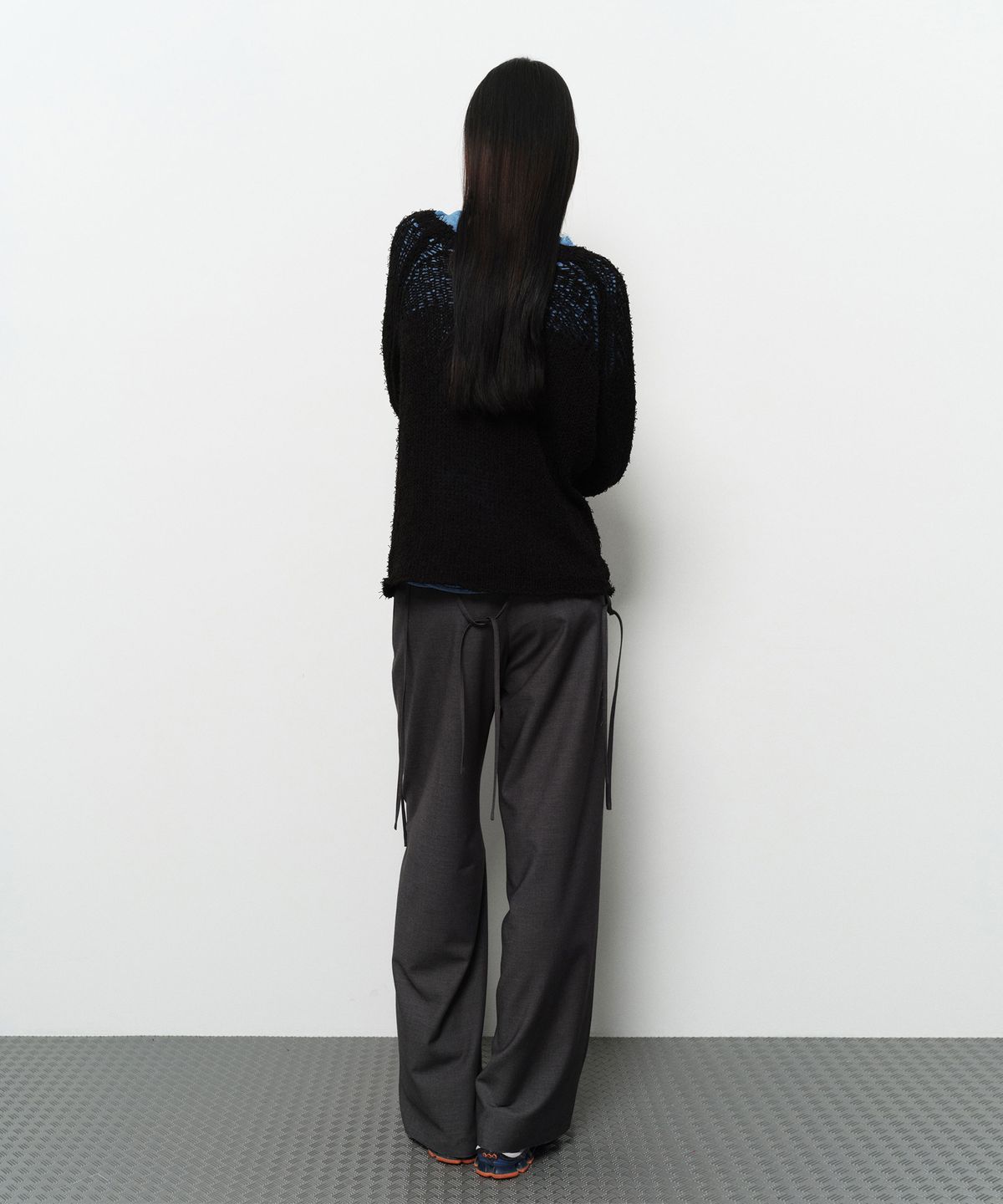 다이애그널(DIAGONAL) NETTING MIXED KNIT (black)