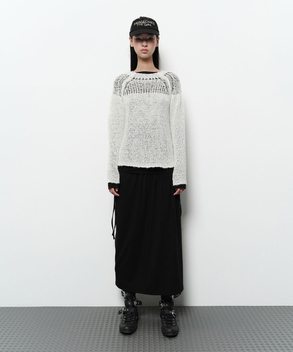 다이애그널(DIAGONAL) NETTING MIXED KNIT (ivory)