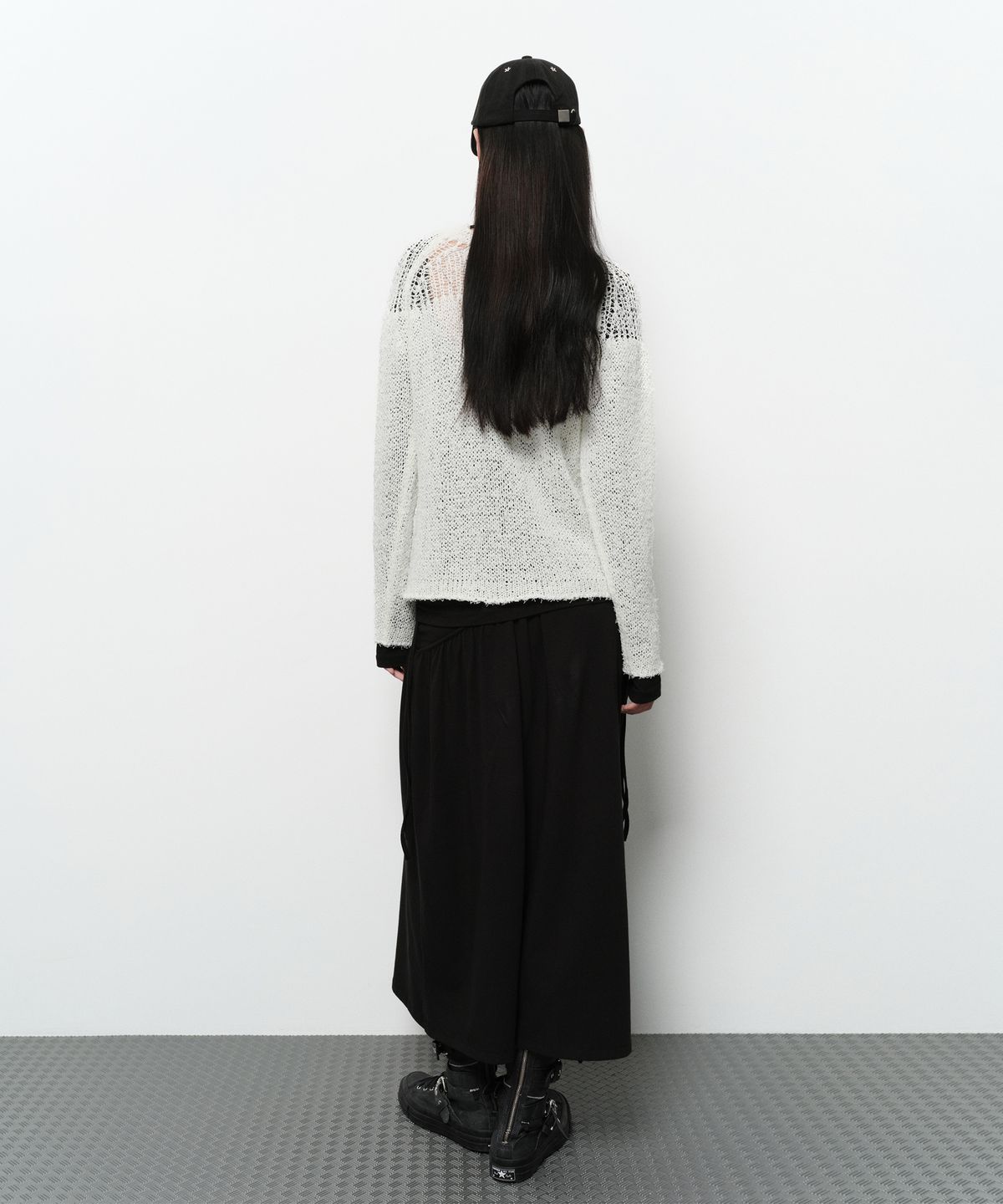 다이애그널(DIAGONAL) NETTING MIXED KNIT (ivory)