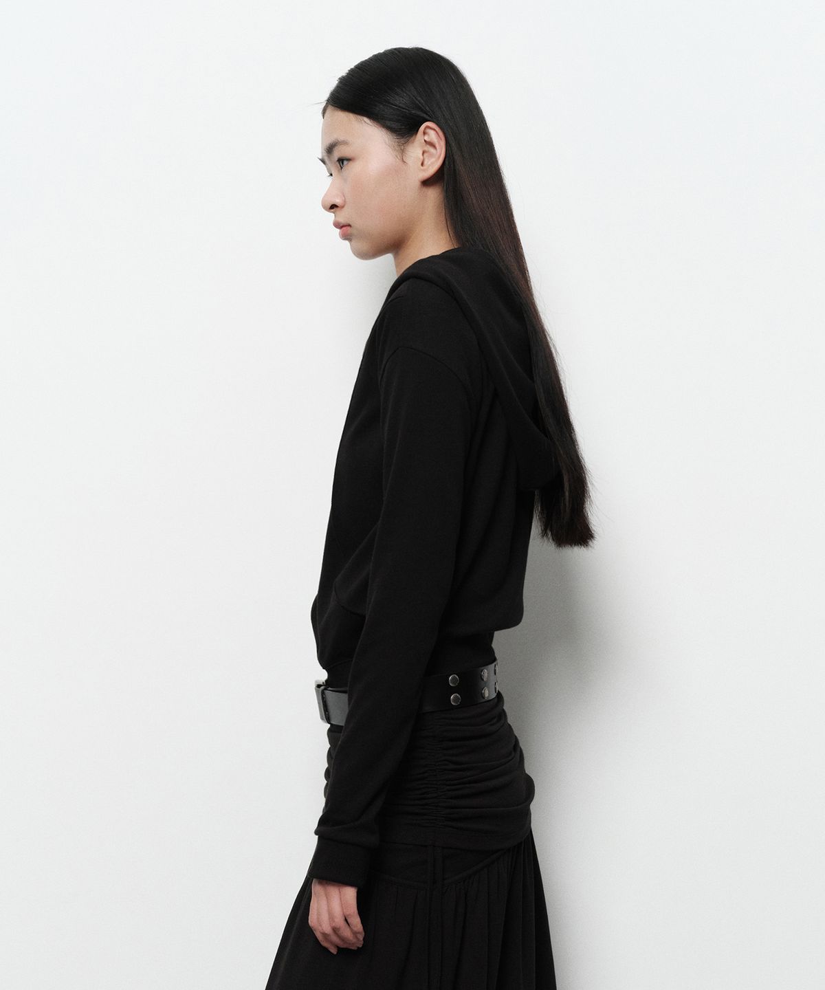 다이애그널(DIAGONAL) DIAGONAL ZIP UP HOODIE (black)