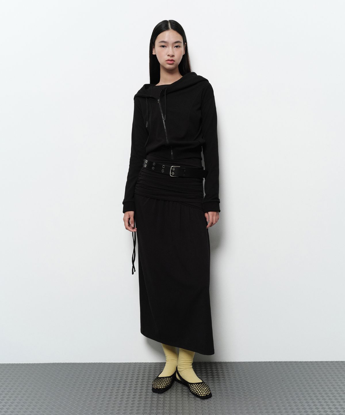 다이애그널(DIAGONAL) DIAGONAL ZIP UP HOODIE (black)
