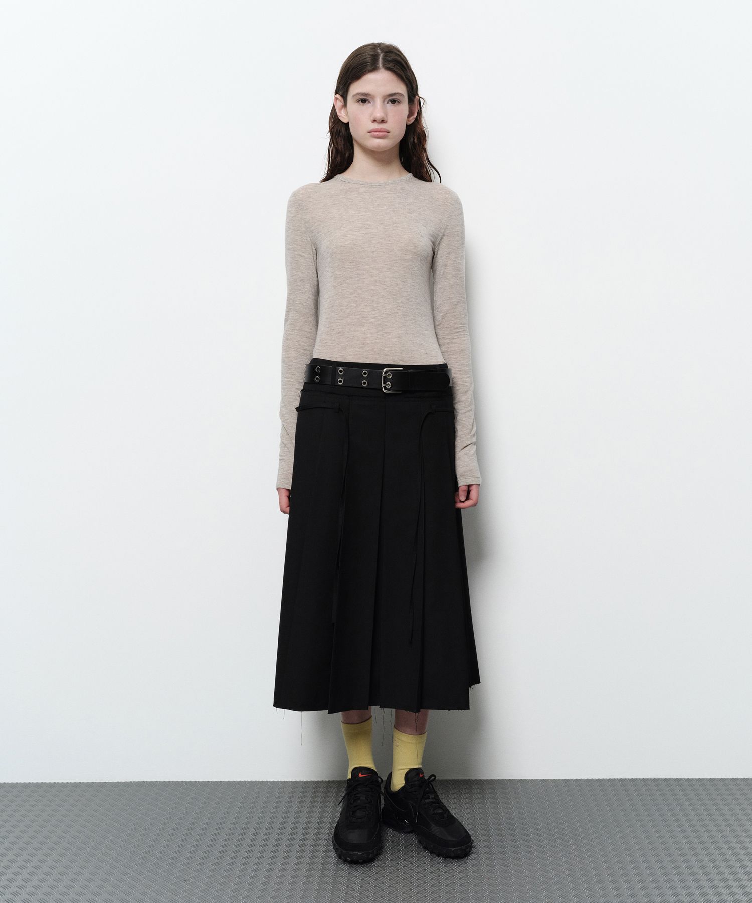 【DIAGONAL】CUTTING PLEATS BELT SKIRT (BLACK) MUSINSA | DIAGONAL CUTTING PLEATS BELT SKIRT (black)