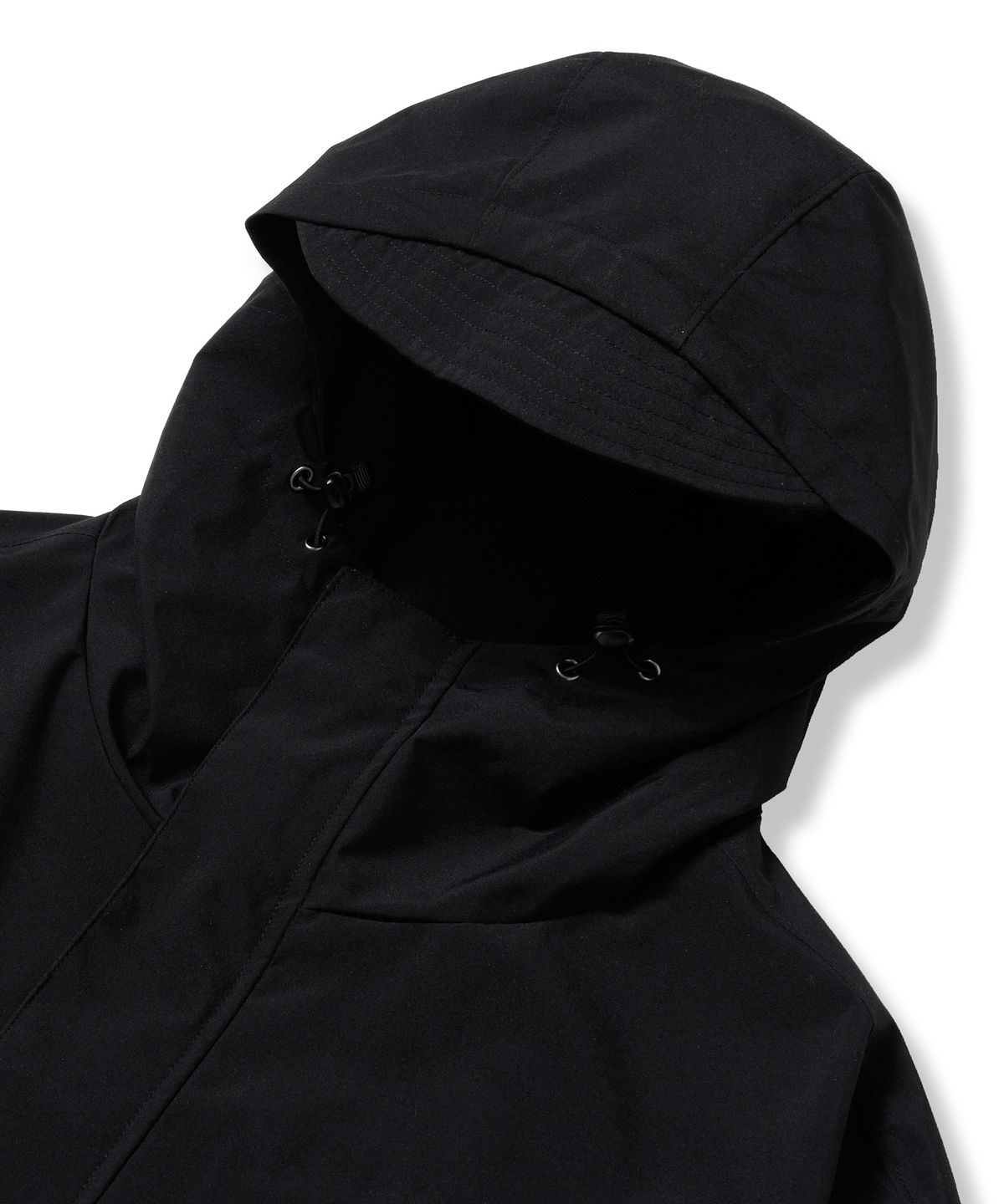 브라운브레스(BROWNBREATH) TAG NYLON SHELL HOOD JACKET - BLACK