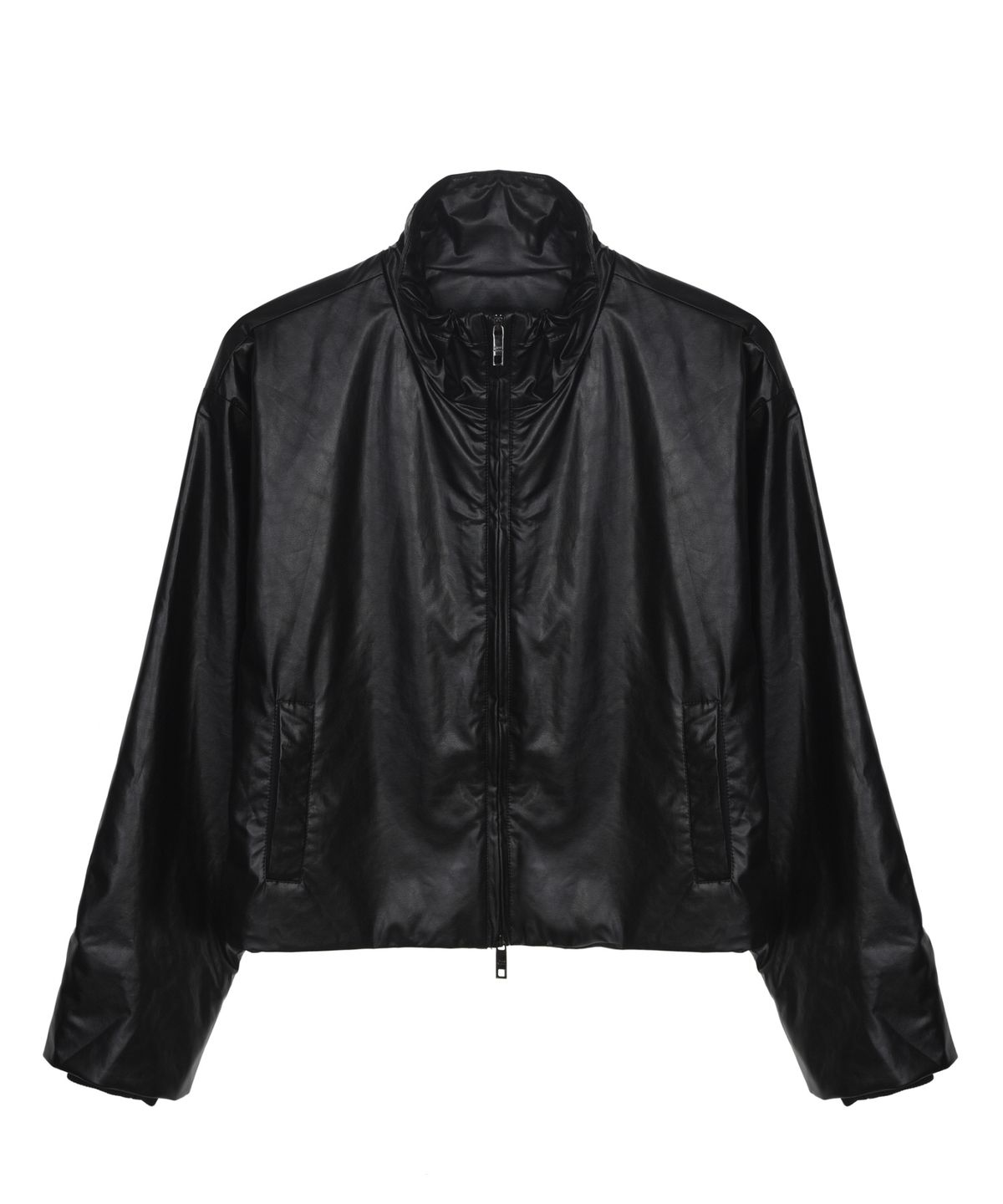 닉앤니콜(NICK&NICOLE) WRINKLE STRING LEATHER JACKET_BLACK