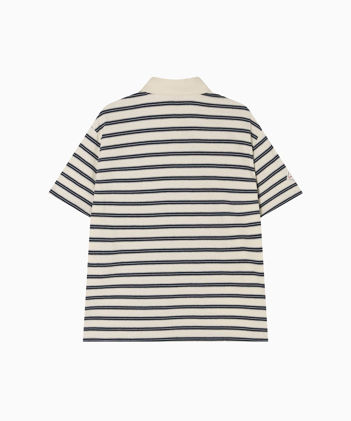 미나수(MENASOO) Multi Stripe Collar T Shirt_Navy Ivory