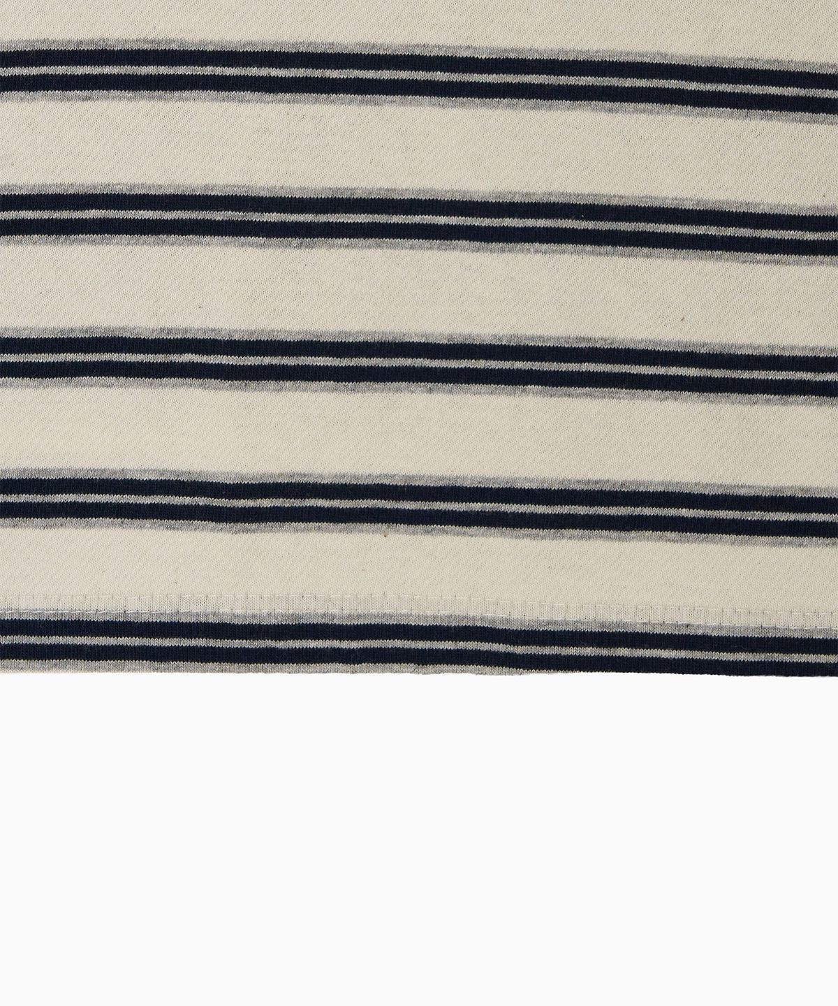 미나수(MENASOO) Multi Stripe Collar T Shirt_Navy Ivory