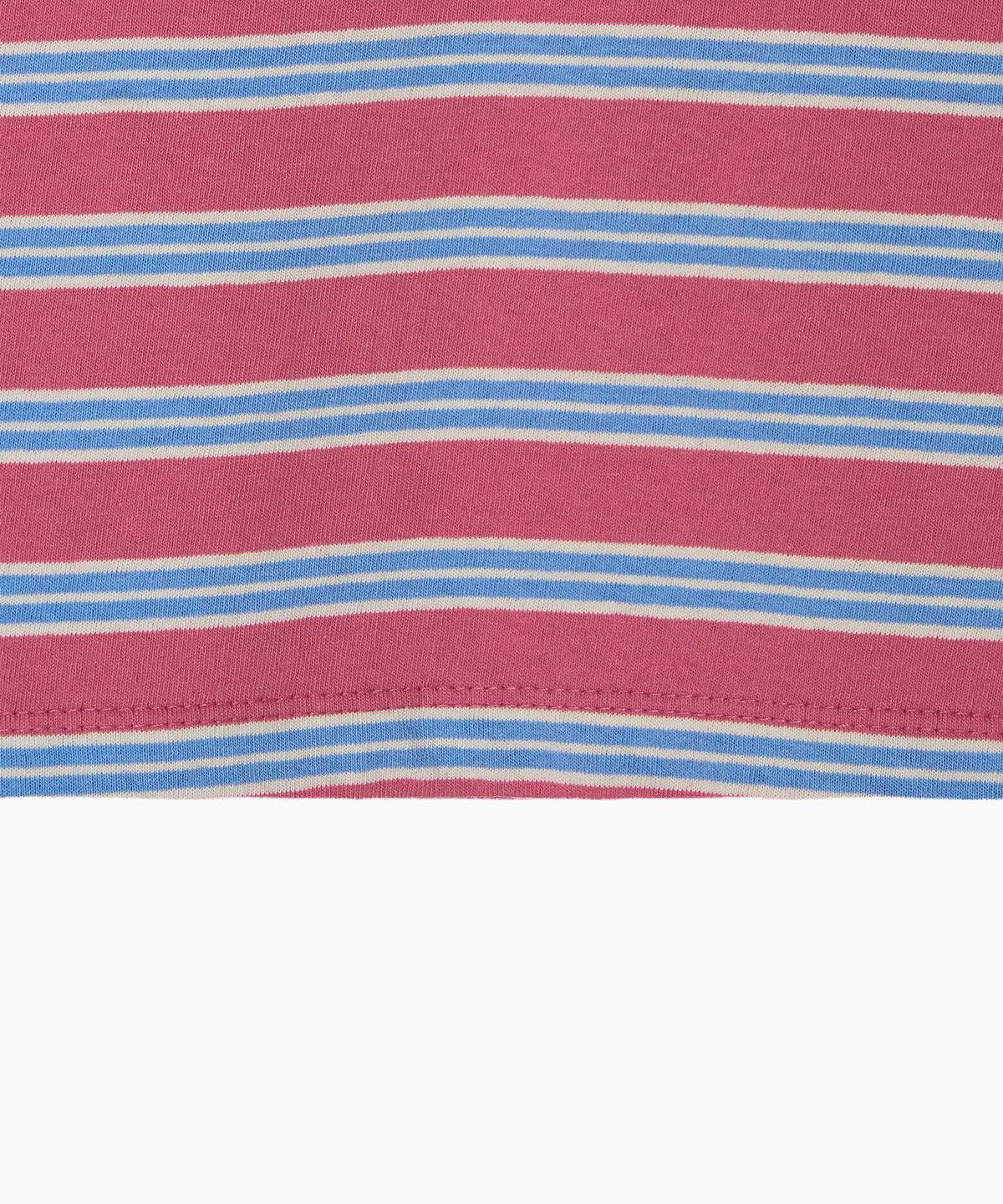 미나수(MENASOO) Multi Stripe Collar T Shirt_Skyblue Pink