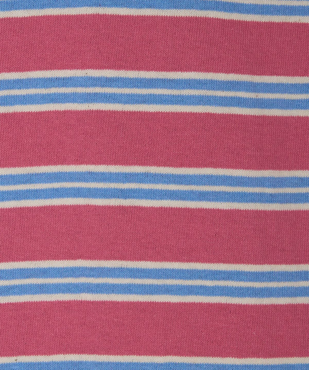 미나수(MENASOO) Multi Stripe Collar T Shirt_Skyblue Pink