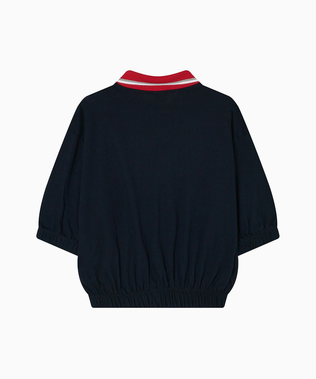 미나수(MENASOO) PK Crop Banding T Shirt_Navy