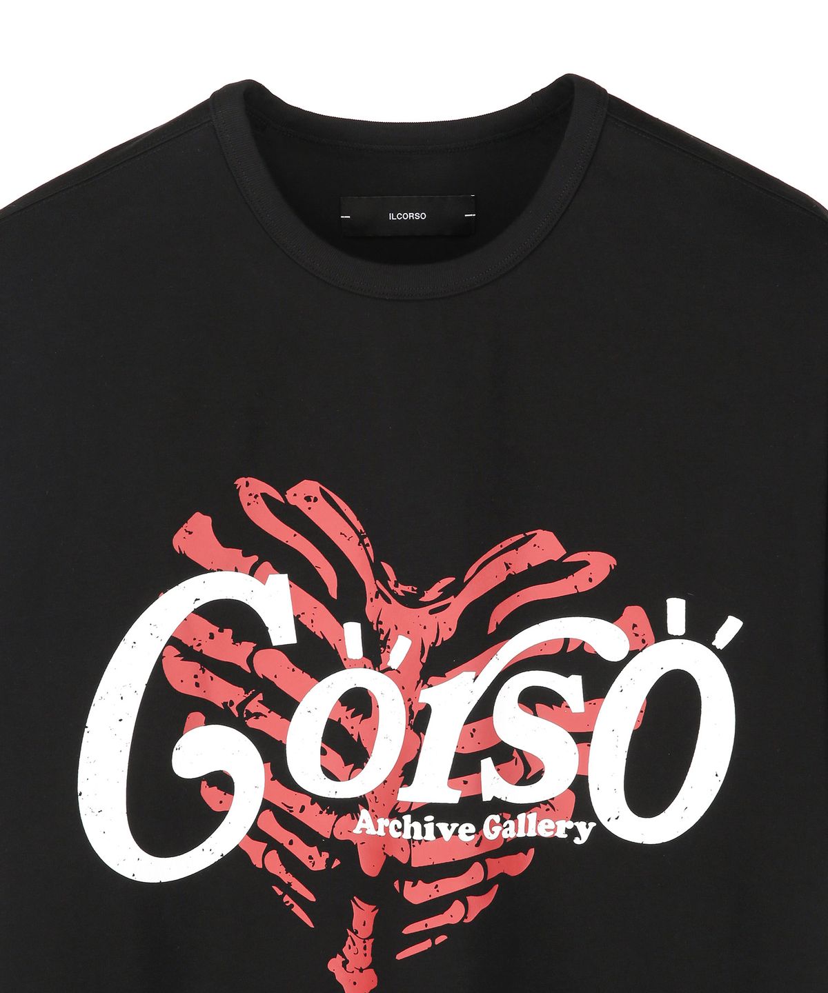 일꼬르소(IL CORSO) CORSO BONE HEART 반팔 티셔츠 블랙 IETS5E412BK
