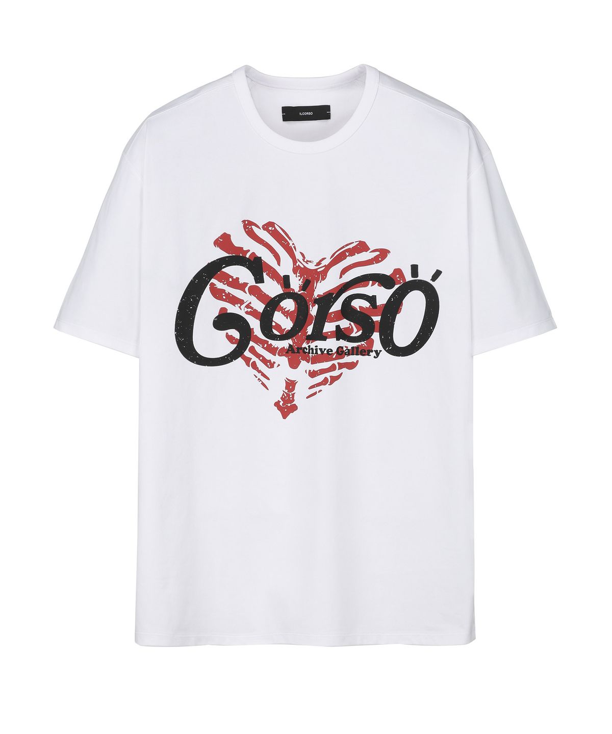 일꼬르소(IL CORSO) CORSO BONE HEART 반팔 티셔츠 화이트 IETS5E412WT