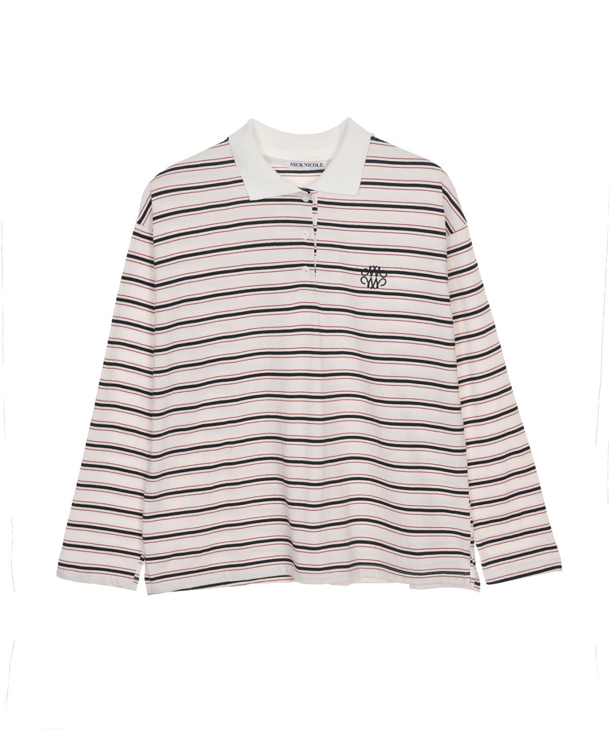 닉앤니콜(NICK&NICOLE) SIGNATURE LOGO STRIPE PK SLEEVE_IVORY