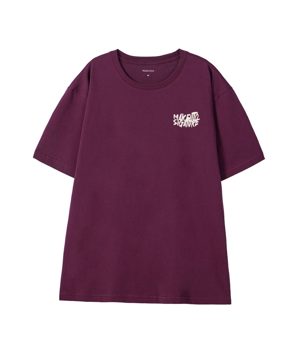 메이킷투(MAKEITTO) [GRAFFITI LOGO] CREW NECK TEE_WINE