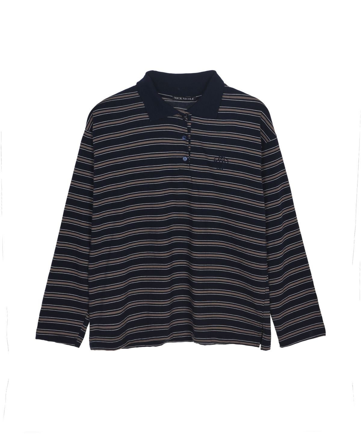 닉앤니콜(NICK&NICOLE) SIGNATURE LOGO STRIPE PK SLEEVE_NAVY