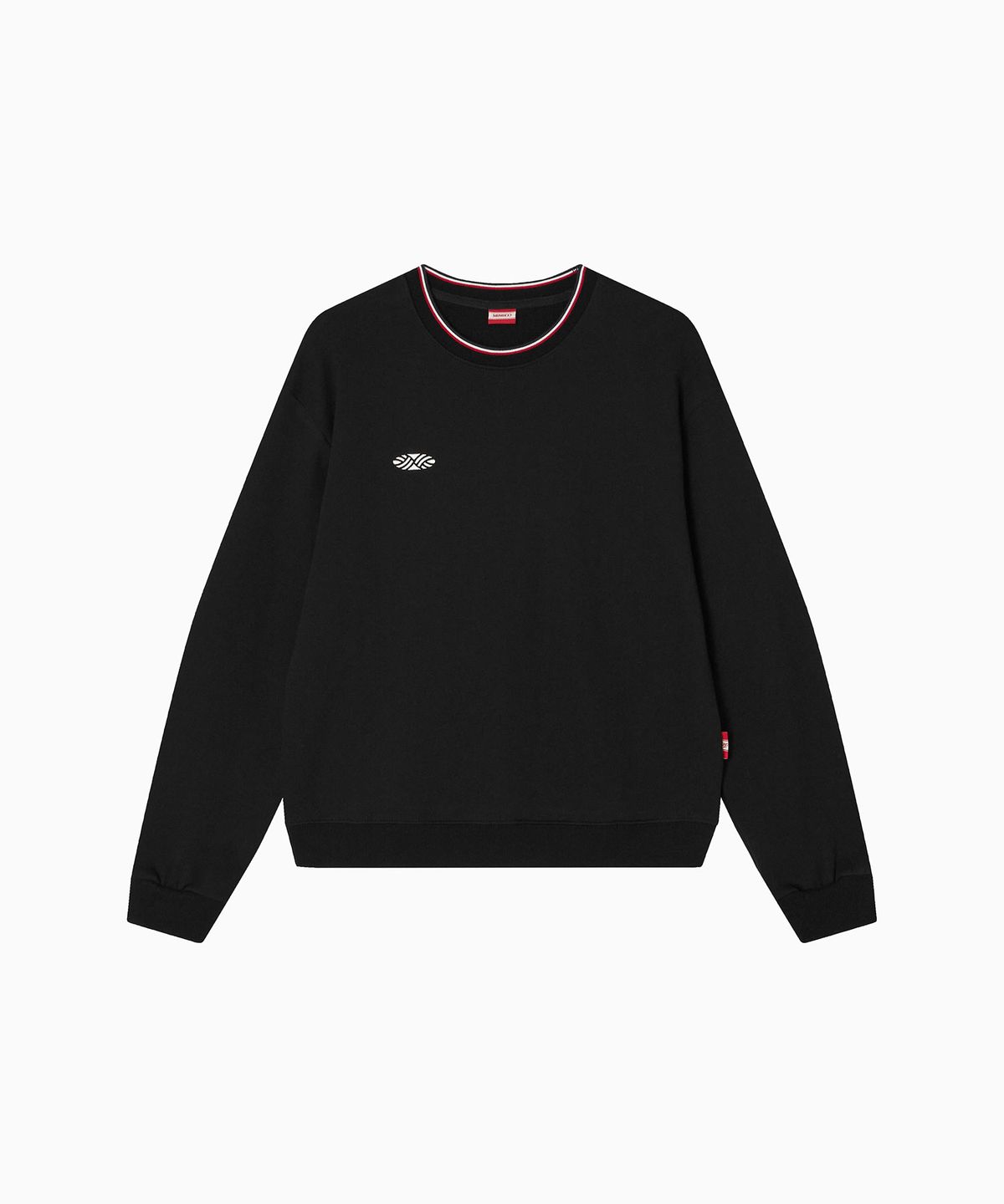 미나수(MENASOO) Track Volume Point Round Sweatshirt_Black