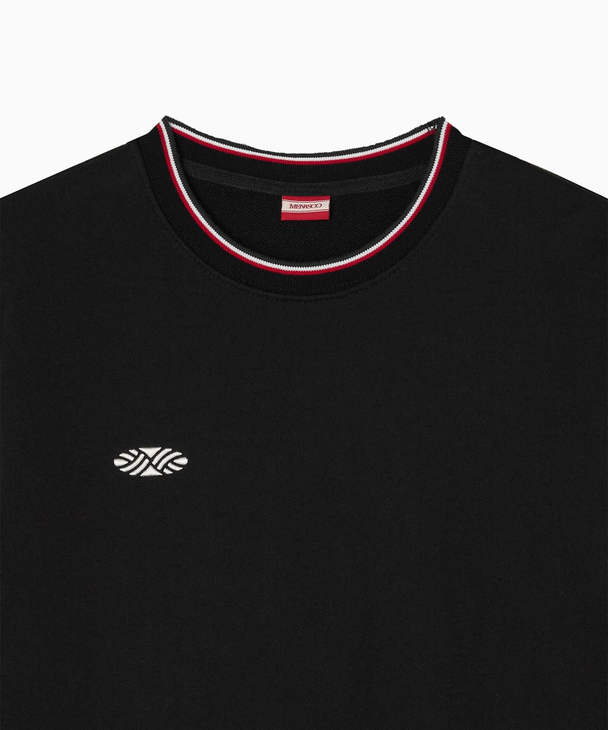 미나수(MENASOO) Track Volume Point Round Sweatshirt_Black
