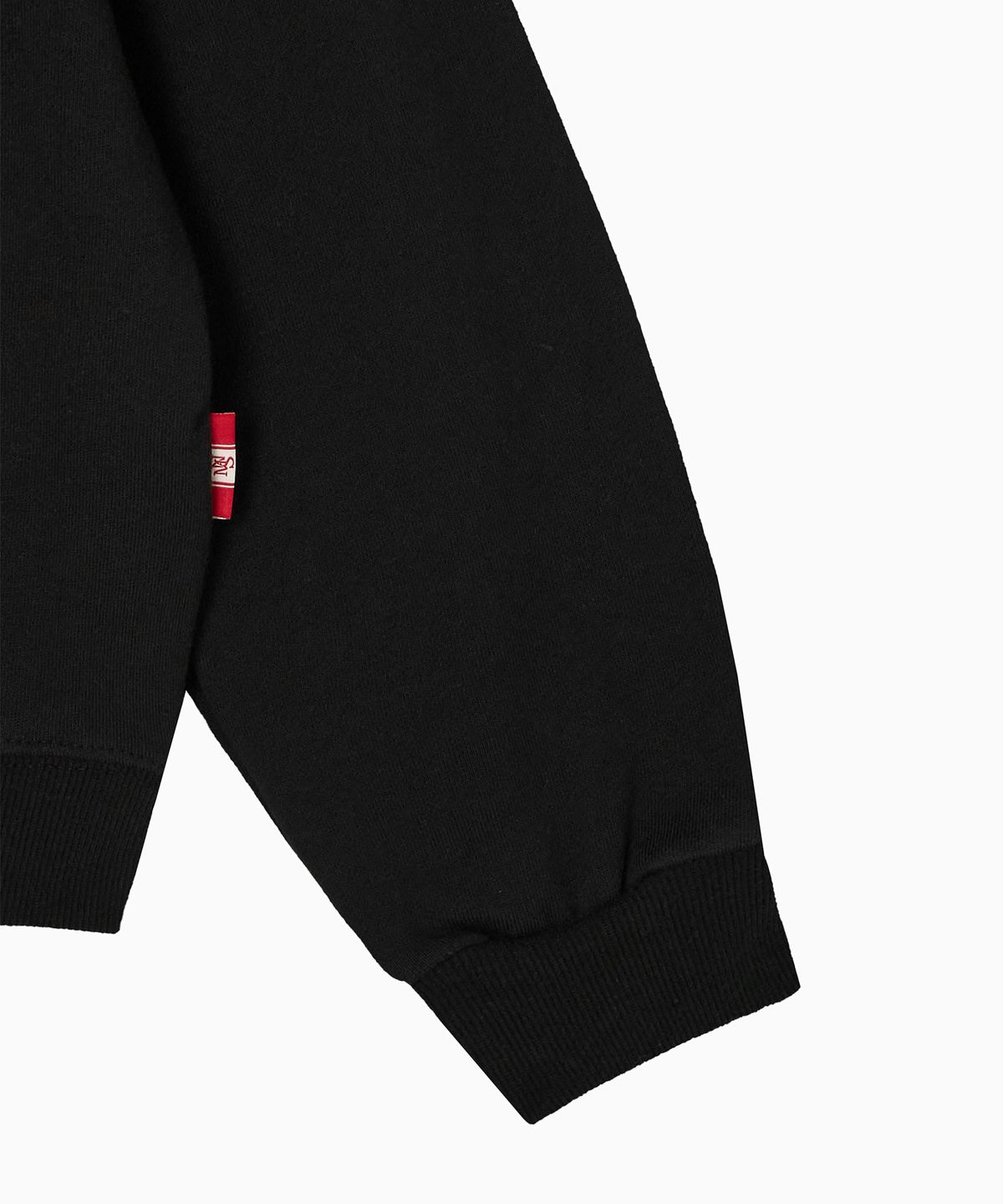 미나수(MENASOO) Track Volume Point Round Sweatshirt_Black