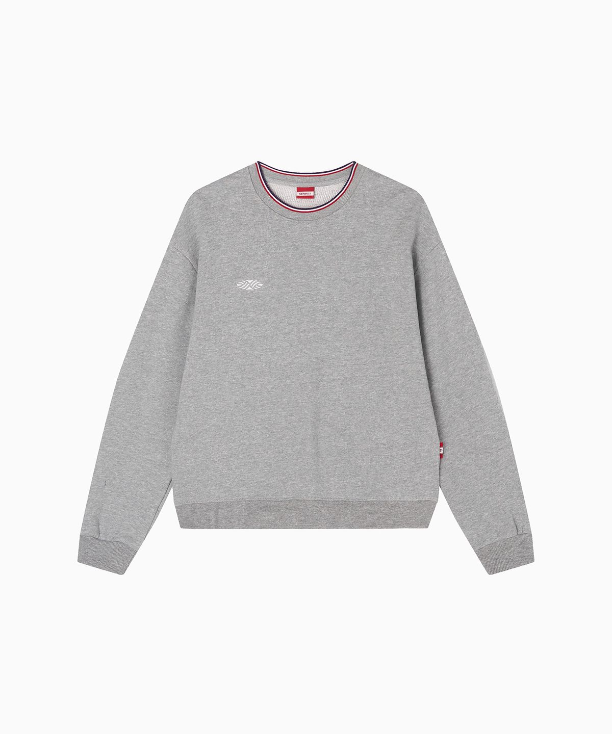미나수(MENASOO) Track Volume Point Round Sweatshirt_Melange Gray