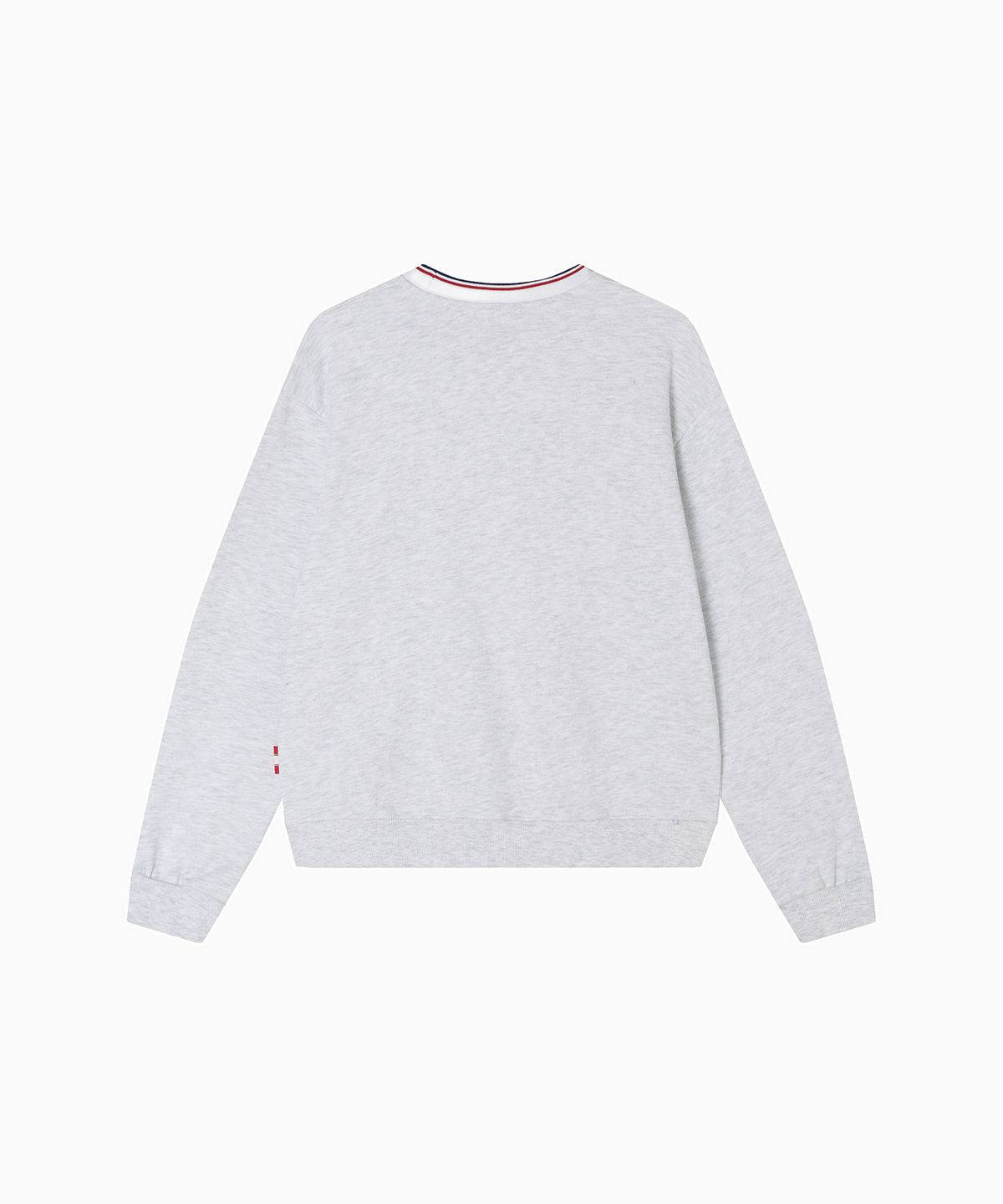 미나수(MENASOO) Track Volume Point Round Sweatshirt_Melange White