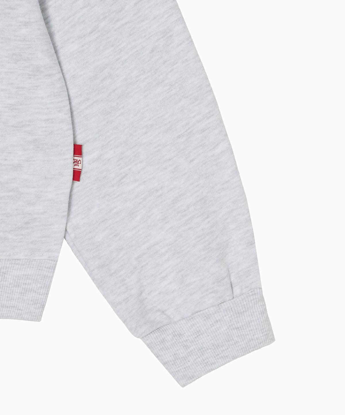 미나수(MENASOO) Track Volume Point Round Sweatshirt_Melange White