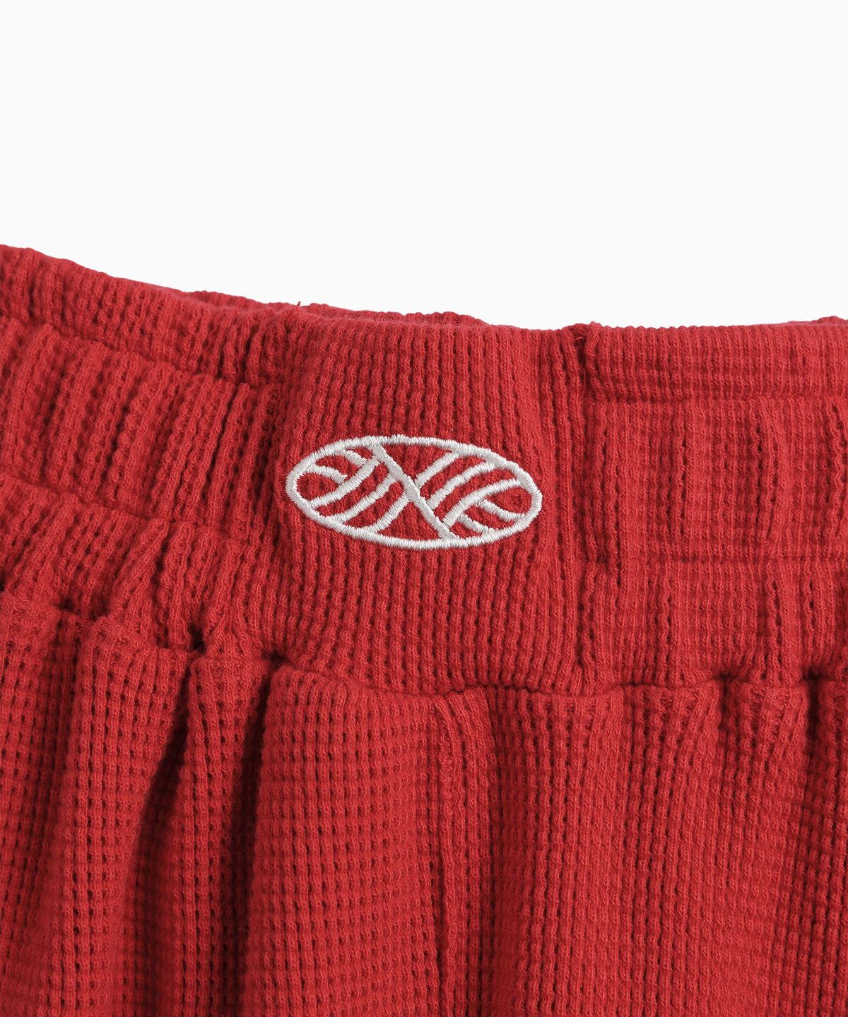 미나수(MENASOO) Track Logo Waffle Jogger Pants_Red
