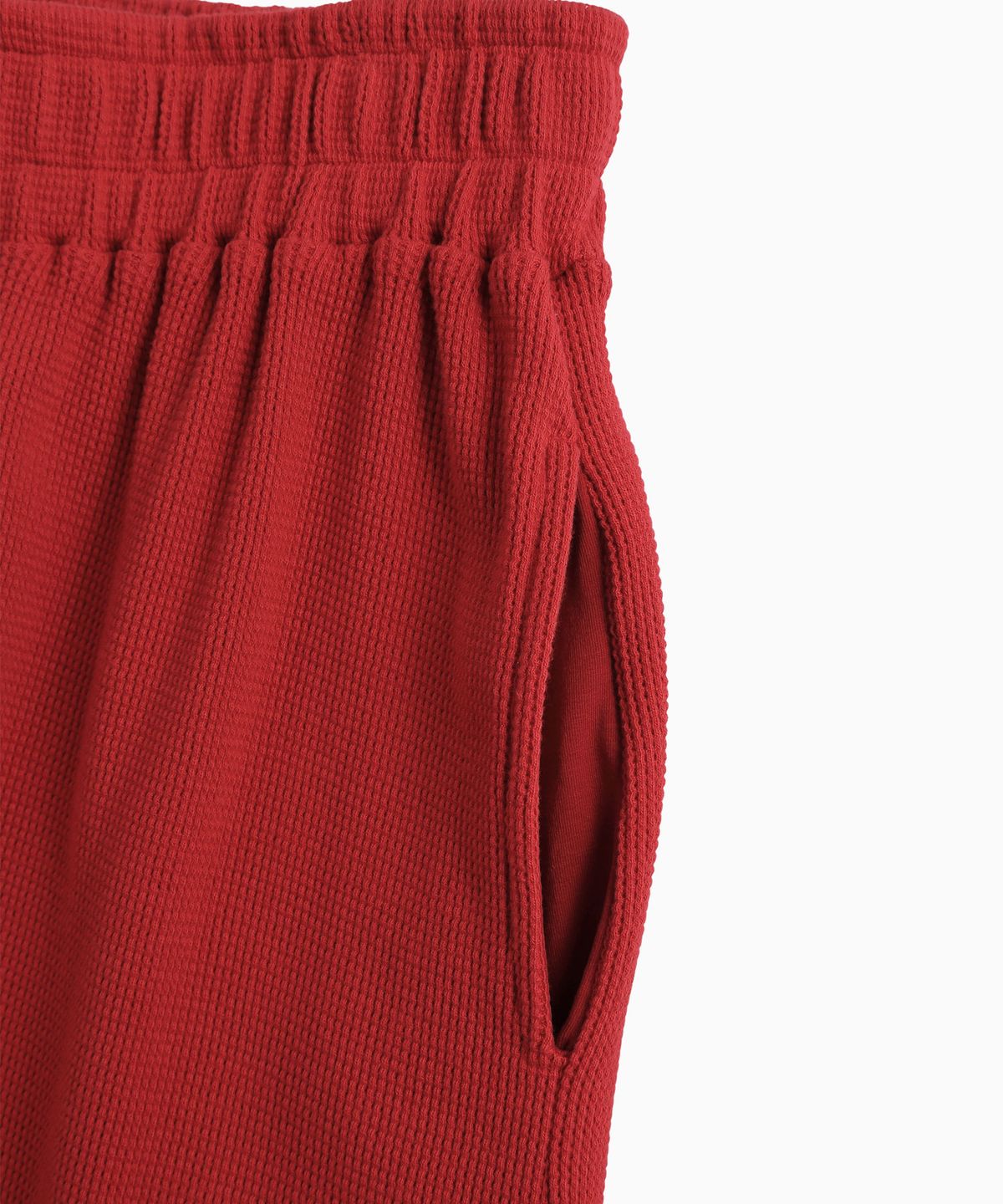 미나수(MENASOO) Track Logo Waffle Jogger Pants_Red