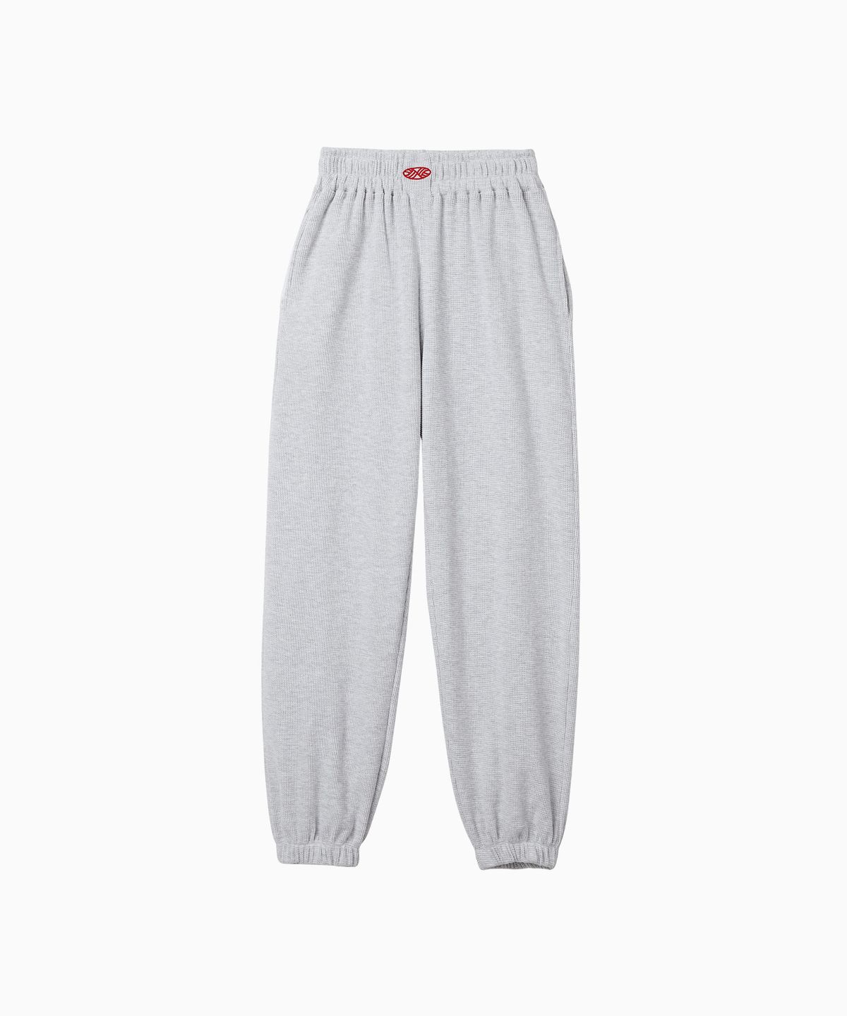 미나수(MENASOO) Track Logo Waffle Jogger Pants_White Melange