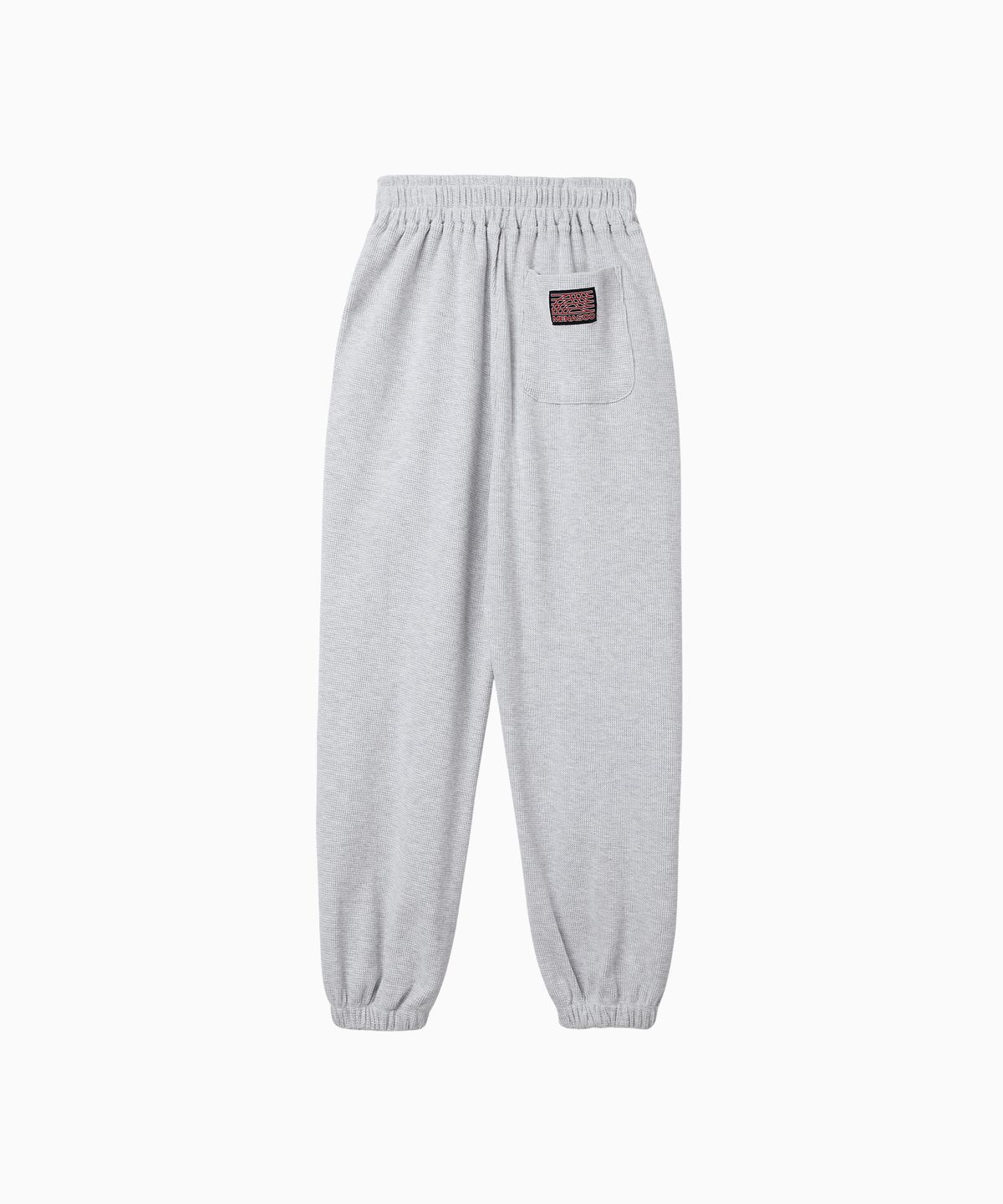 미나수(MENASOO) Track Logo Waffle Jogger Pants_White Melange