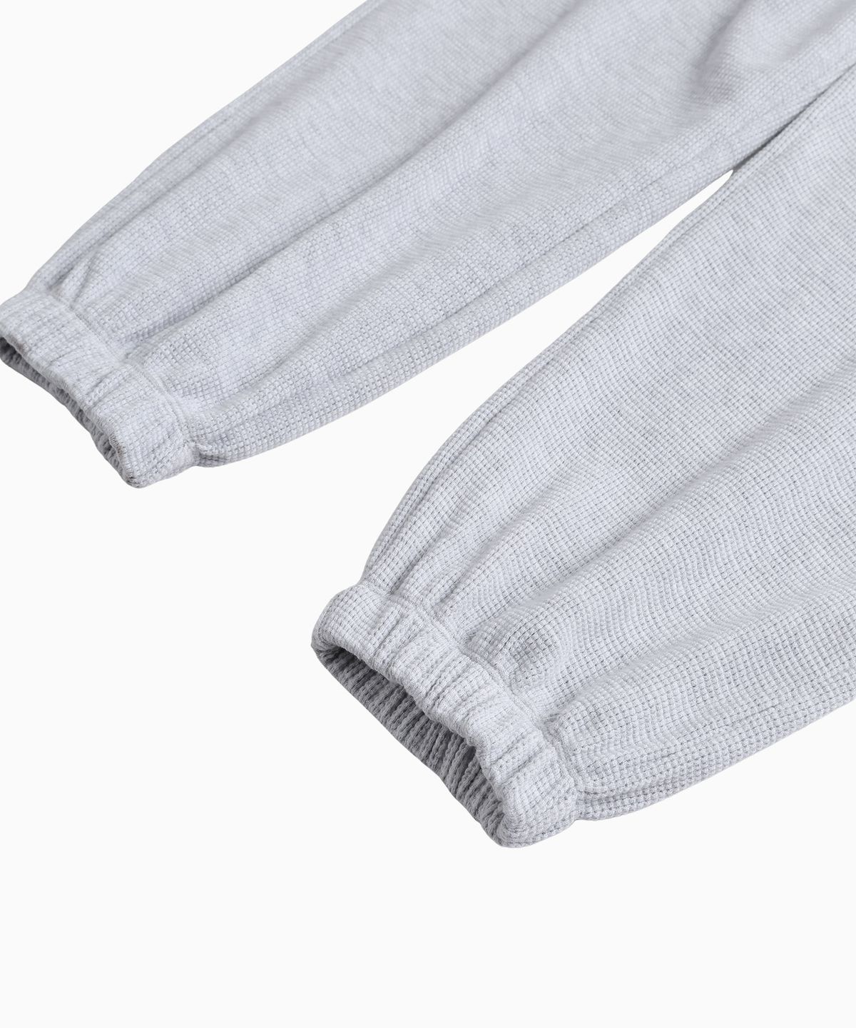 미나수(MENASOO) Track Logo Waffle Jogger Pants_White Melange