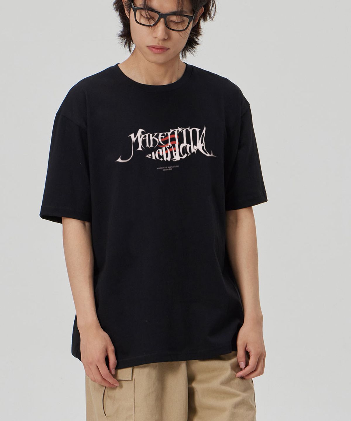 메이킷투(MAKEITTO) [FISH LETTERING] CREW NECK TEE_BLACK