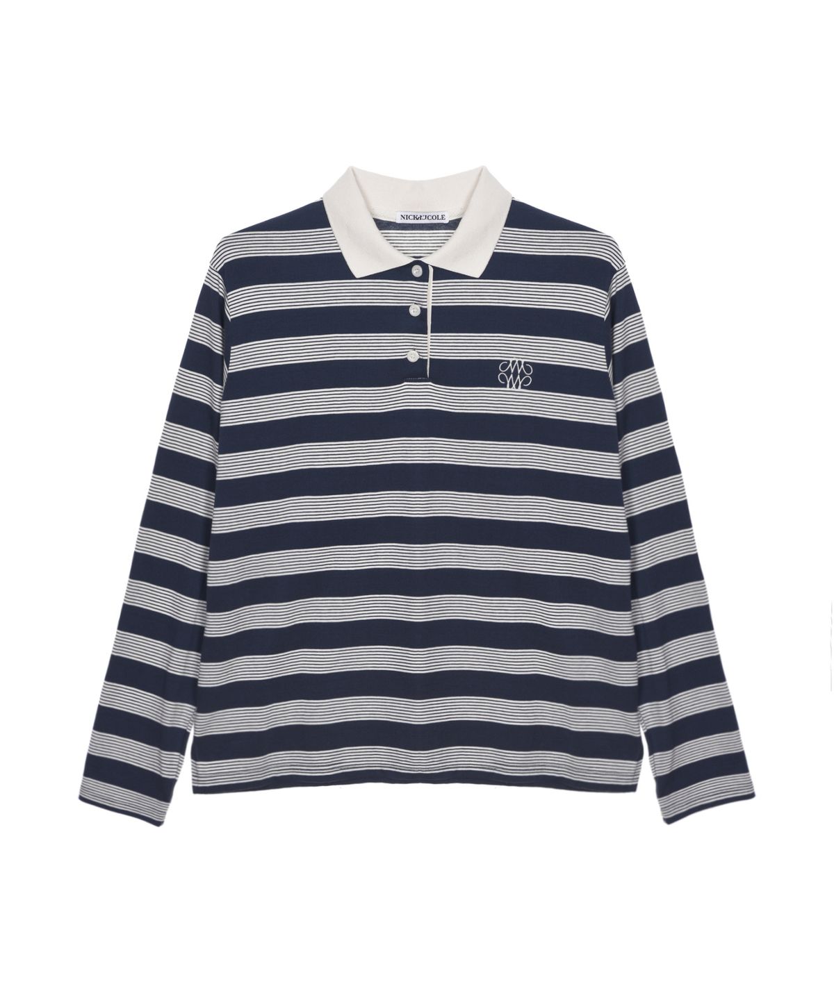 닉앤니콜(NICK&NICOLE) CLASSIC STRIPE PK LONG SLEEVE_NAVY